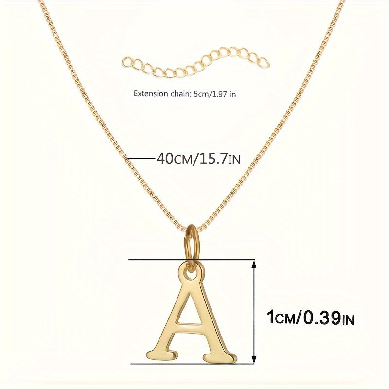 Chic Personalized Letter Pendant - Elegant Plated Monogram Necklace - Trendy Clavicle Chain for Everyday Wear