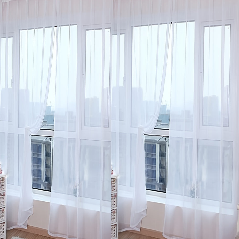 4Pcs Solid Color Wedding Glass Screen Transparent Window Screen Color Finished Curtain 40.16*78.74inch