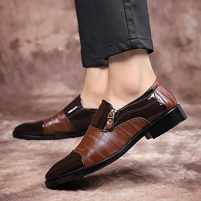 Elegant English-Style Men's Business Loafers: All-Day Comfort, Non-Slip, Easy Side Zip, Suitable For Multiple Seasons