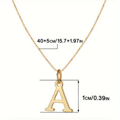 Chic Personalized Letter Pendant - Elegant Plated Monogram Necklace - Trendy Clavicle Chain for Everyday Wear