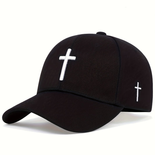 1pc Stylish Men's Cross Baseball Cap - Adjustable, Breathable, Lightweight, and Versatile Casual Hat for Spring, Fall, and Summer - Perfect Gift Idea for Friends, Family, and Loved Ones