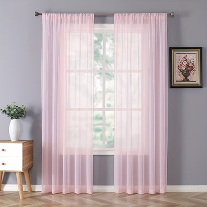 2Pcs Modern Home Window Decoration, Sheer Voile Curtains For Living Room, Kitchen Tulle Curtains (100cm/39.4in * 200cm/78.7in)