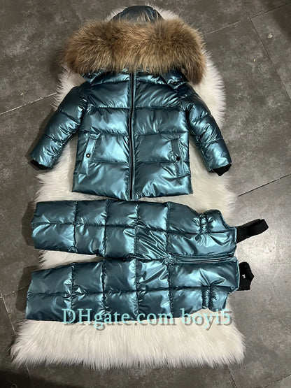 Down coat childrens jacket baby boys clothing Winter outwear keep warm puffer jackets kids fur collar hooded outerwear coats for boy girls clothes Christmas gift