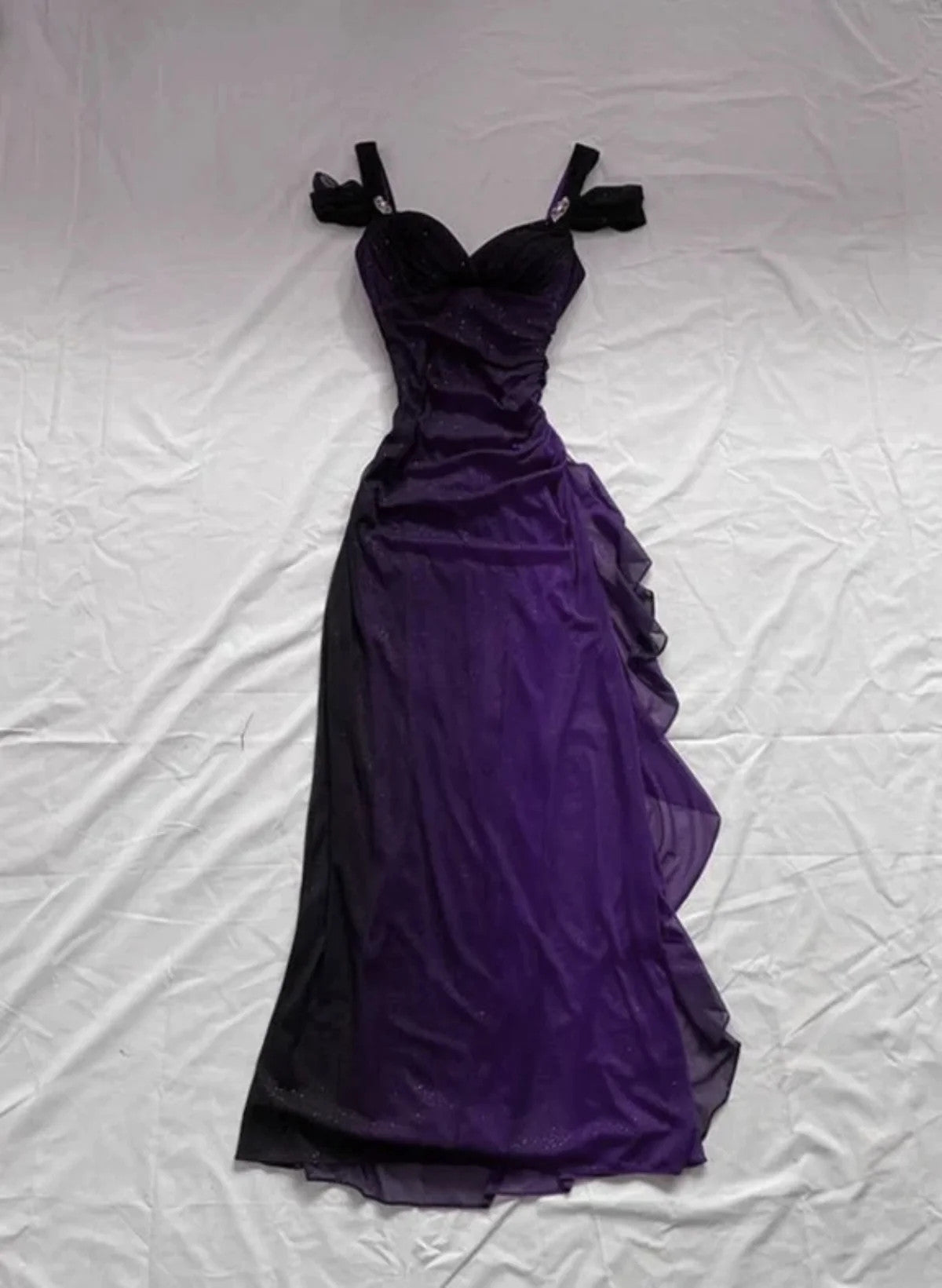 LOVECCRPurple A-line Chiffon Long Party Dress Prom Dress, Purple Chiffon Evening Dress