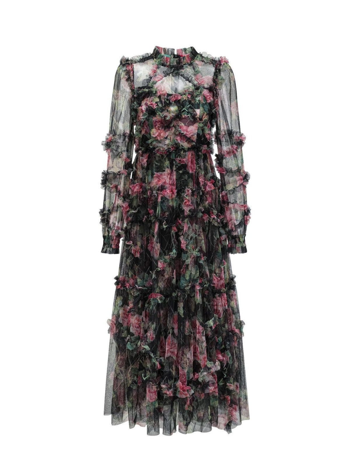 LOVECCR  Middle East Cross-Border Sweet Temperament Slimming Floral Dress Long Sleeve Autumn New Banquet Party Formal Dress