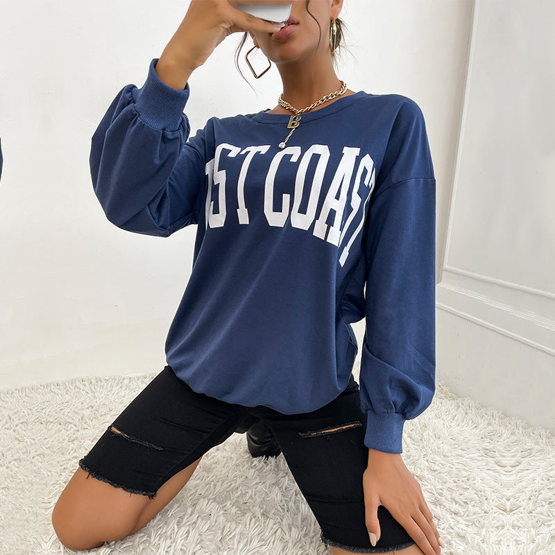 LOVECCR New  Hot Trade popular New Spring and Winter Women's Clothing 2025 Bottom Crew Neck Long Sleeve Alphabet Sweater