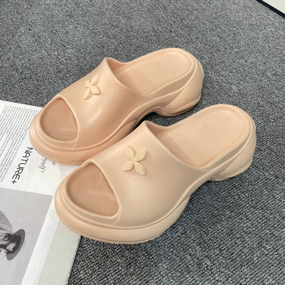 Cruciate Flower Platform Slippers Women's Summer Wear  New Eva Deodorant Increased Casual All-Matching Fashion 7cm