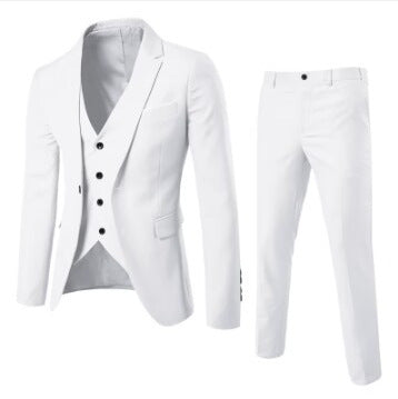 LOVECCR   Suit Suit Men's Suit Men's Business Casual Business Attire Slim Fit Bridegroom Best Man Wedding Three-Piece Suit Fashion