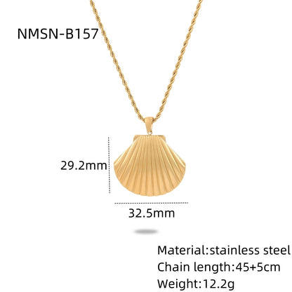 HOTan and NEWn New Marine Shell Pearl Titanium Steel Necklace Suit Combination Women's Affordable Luxury Fashion All-Match Stainless Steel Pendant