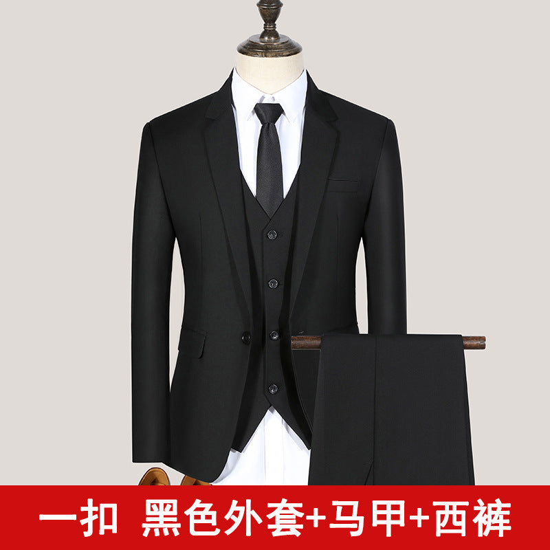 Spring and Summer Youth Slim Fit Suit Suit Men's Suit Men's Suits Three-Piece Wedding Dress Best Man Group Clothes