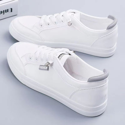 loveccr Wear-Resistant White Shoes Women's Shoes  New Spring Versatile Soft Bottom Niche Casual White Shoes Lightweight Non-Slip Sneakers