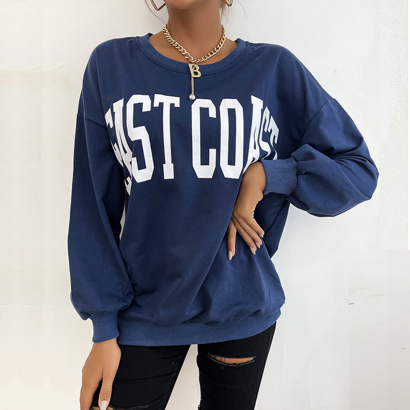 LOVECCR New  Hot Trade popular New Spring and Winter Women's Clothing 2025 Bottom Crew Neck Long Sleeve Alphabet Sweater