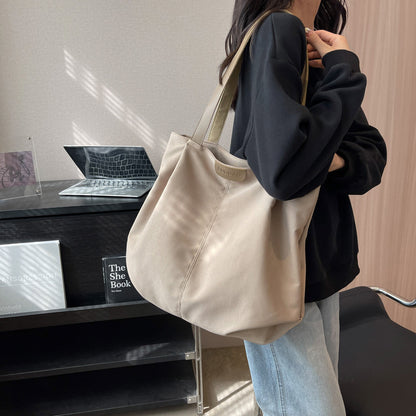 loveccr Cross-Border Canvas Bag Women's Bag  Summer New Tote Bag Simple Commute Shoulder Bag Leisure Artistic Cloth Bag