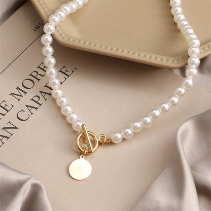 Mulsanne Baroque Handmade Pearl Necklace for Women OT Buckle Necklace Women HOTan and NEWn Fashion Cross-Border Sold Jewelry Necklace Wholesale