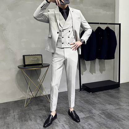 New British Style Suit Men's Suit Slim Fit Small Business Suit Business Formal Wear with Groom Wedding Suit Leisure Suit