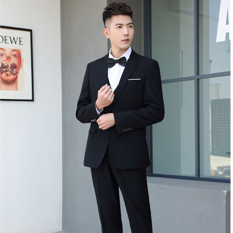 LOVECCR   Suit Suit Men's Three-Piece Suit Business Formal Wear Professional Casual Small Suit Slim Best Man Groom Wedding Suit