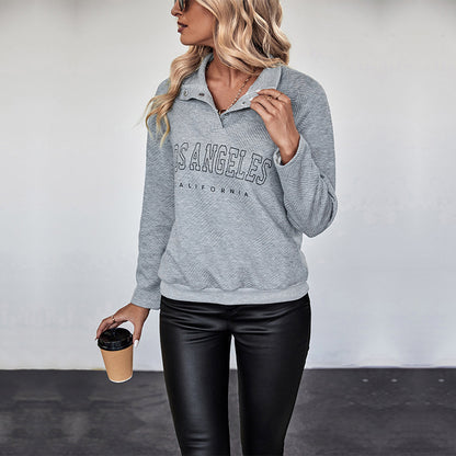 LOVECCR casual gray pullover sweater Hot autumn new 2025 women's long-sleeved letter  sweater