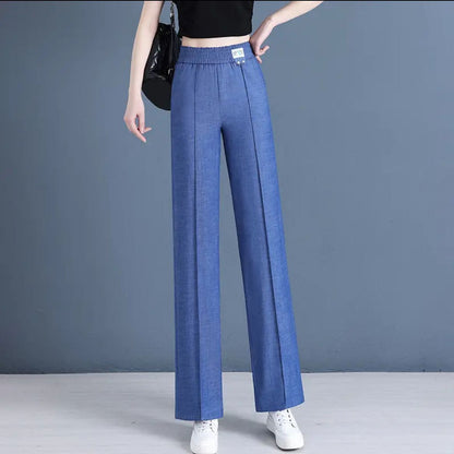 Lyocell Jeans Summer Thin 2024 New Drooping Straight Pants Slimming Women's Casual Versatile Pants Trousers