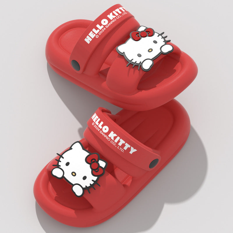 New Sanrio Cinnamoroll Babycinnamoroll Sandals Women's Summer Home Cartoon Soft Bottom Non-Slip Drooping Sandals Can Be Worn outside