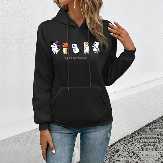 LOVECCR Hot autumn and winter new 2025 hoodies   women's casual hooded printed pullover sweater fashion