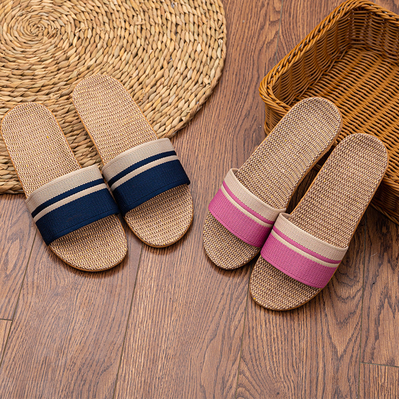 Four Seasons Sandals Linen Slippers Women's Home Breathable Indoor Lightweight New Slippers Home Shoes Slippers Wholesale