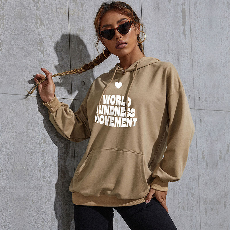 LOVECCR popular new autumn and winter leisure sports hoodie South East Asia New Popular trade women's letter-printed hooded sweater