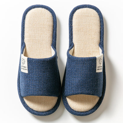 Spring and Summer New Linen Slippers Indoor Home Leisure Non-Slip Couple Slippers Home Women's Slippers Wholesale