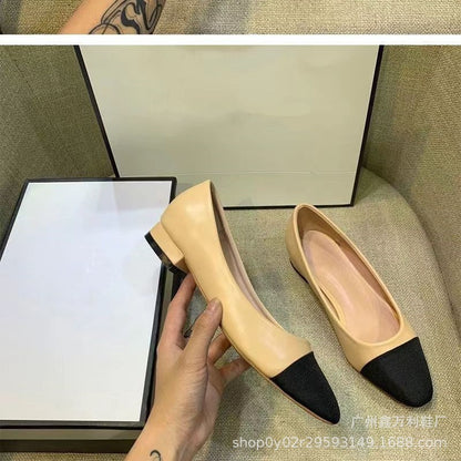 loveccr  Small Chic Style Flat Pumps 24 New Spring and Summer Slingback Sandals Color Matching  Flat Chunky Heel High Heels Pumps Women