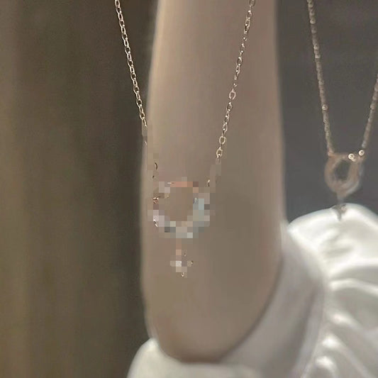 Star Moon Necklace Silver Dream Star Moon Necklace Female Clavicle Chain Light Luxury Minority Ins Girlfriend Gifts