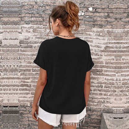 LOVECCR new popular summer 2025 Popular trade women's clothing crew neck letter printed top Guangzhou short-sleeved t-shirt