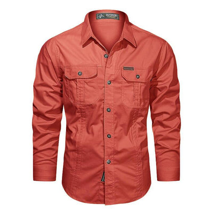 Spring and Autumn New Shirt Men's Long-Sleeved Cotton Casual Solid Color Shirt Young and Middle-Aged Workwear Slim Jacket