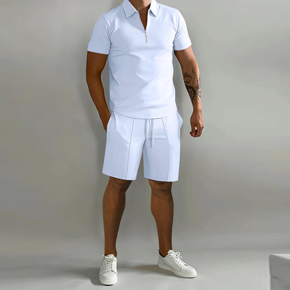 Summer    Cross Border Men's Clothing Polo Casual Loose Short Sleeves Shorts Sports Suit