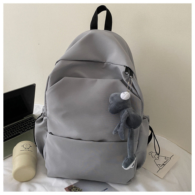 loveccr Mori Style Large Capacity Solid Color Backpack Men's Trendy Ins Korean Style All-Matching School Bag Female High School Student Campus Backpack