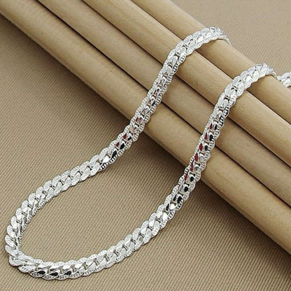 Foreign Trade Korean Jewelry Best Seller in HOT and NEW Jewelry 6mm Full Side Silver Plated Necklace Men's Cool Minimalism Casual