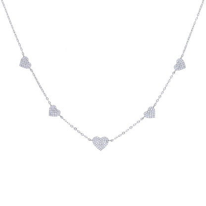 New Simple and Versatile Loving Heart Zircon Pendant Necklace Heart-Shaped Collarbone Necklace Daily Matching Fashion Ornament Generation Hair