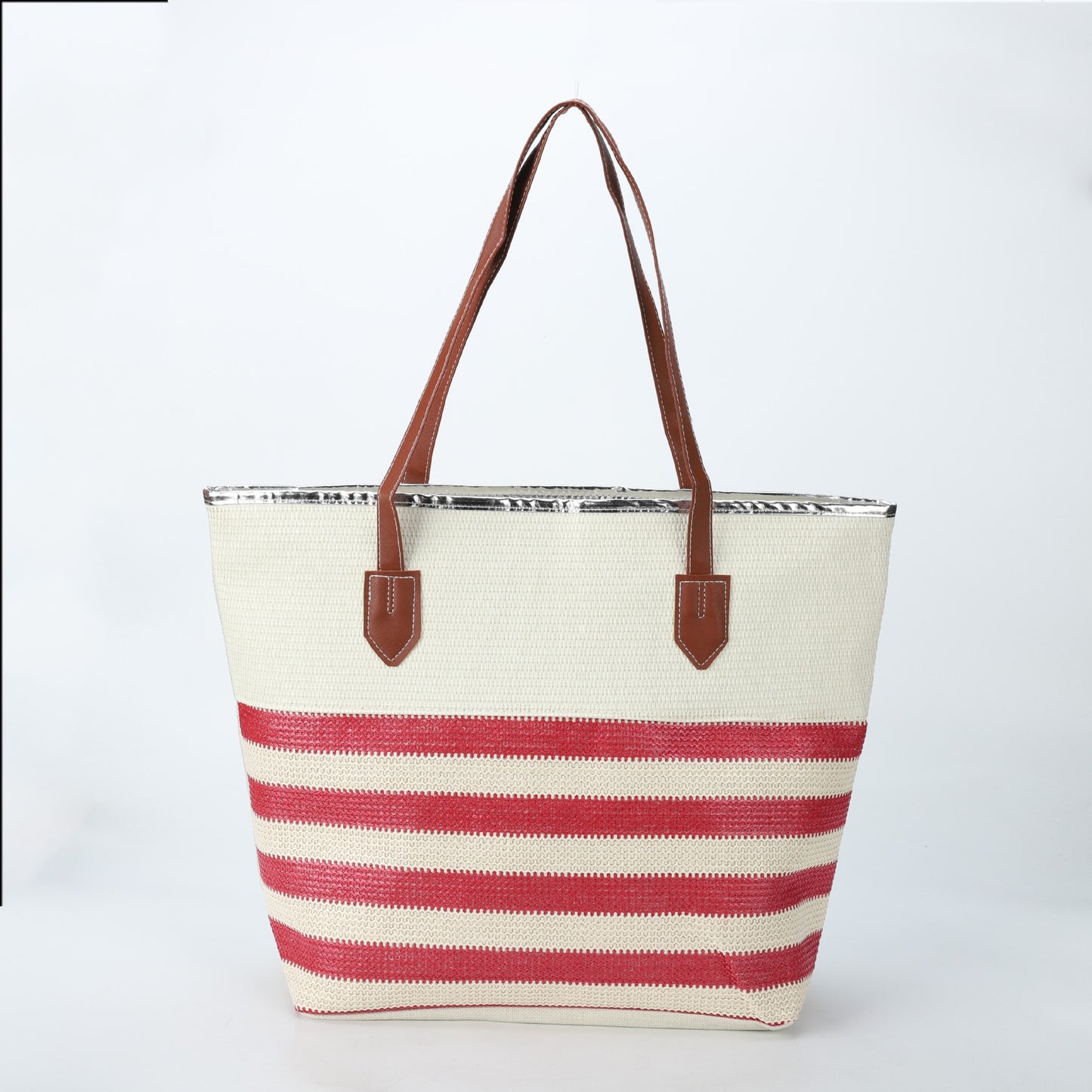 loveccr Cross-Border  Underarm Bag Women's Shoulder Bag Casual Messenger Bag Large Capacity Canvas Bag New Striped Beach Bag