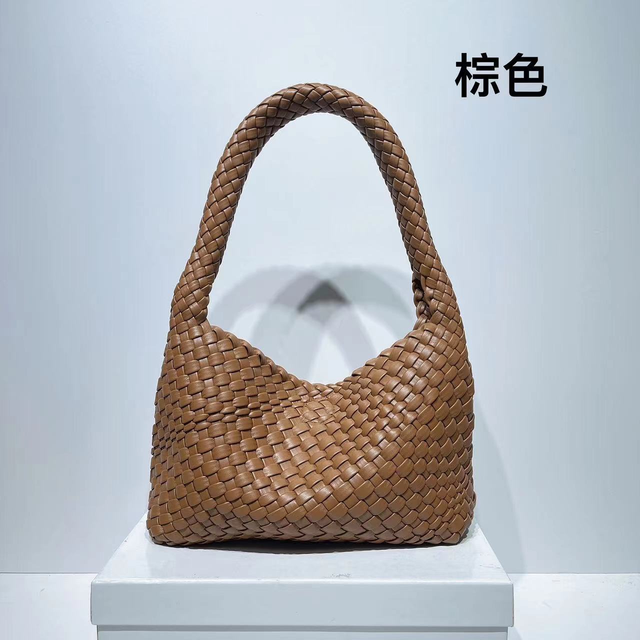 loveccr Niche Women Bag Hand-Woven Lunch Box Bag High-Grade Underarm Bag Women's Bag  Cross-Border Portable Shoulder Bag