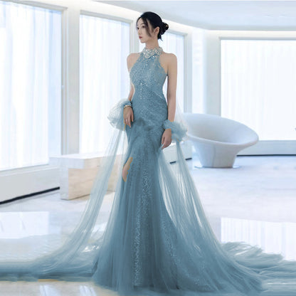 LOVECCR  High-End Evening Dress Halter-Style Birthday Party Adult Ceremony Dress Watch Show Daily Party Banquet Evening Dress