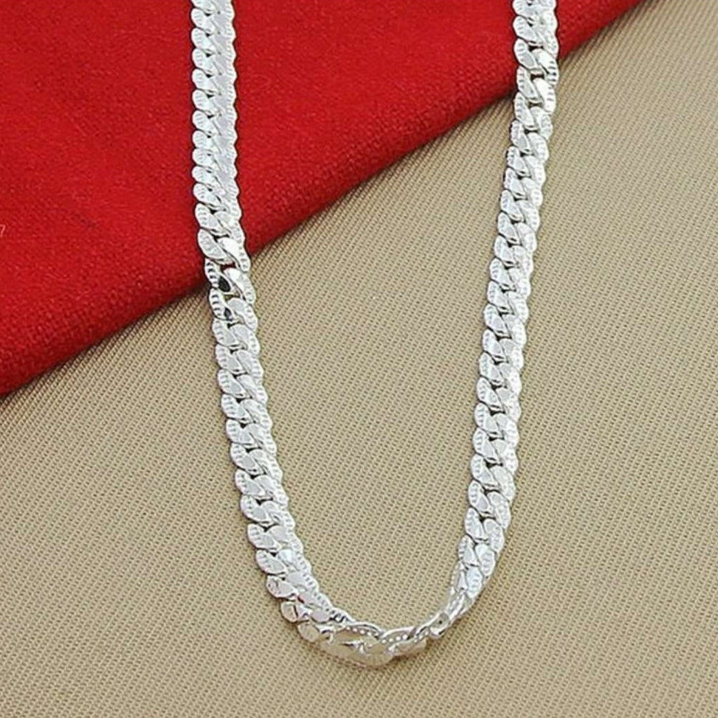 Foreign Trade Korean Jewelry Best Seller in HOT and NEW Jewelry 6mm Full Side Silver Plated Necklace Men's Cool Minimalism Casual