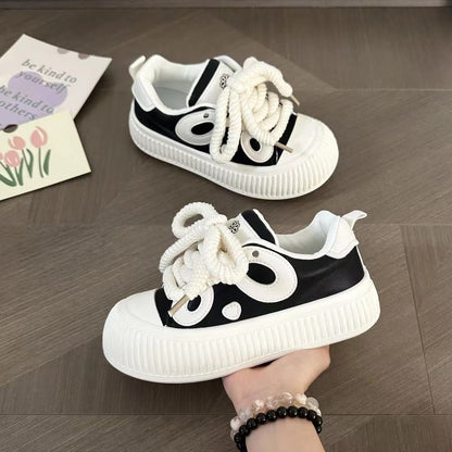 loveccr New Platform Casual Shoes Board Shoes Women's Black and White Panda White Shoes Women's Ins Student Fashionable Shoes Soft Bottom