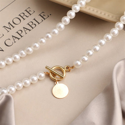 Mulsanne Baroque Handmade Pearl Necklace for Women OT Buckle Necklace Women HOTan and NEWn Fashion Cross-Border Sold Jewelry Necklace Wholesale