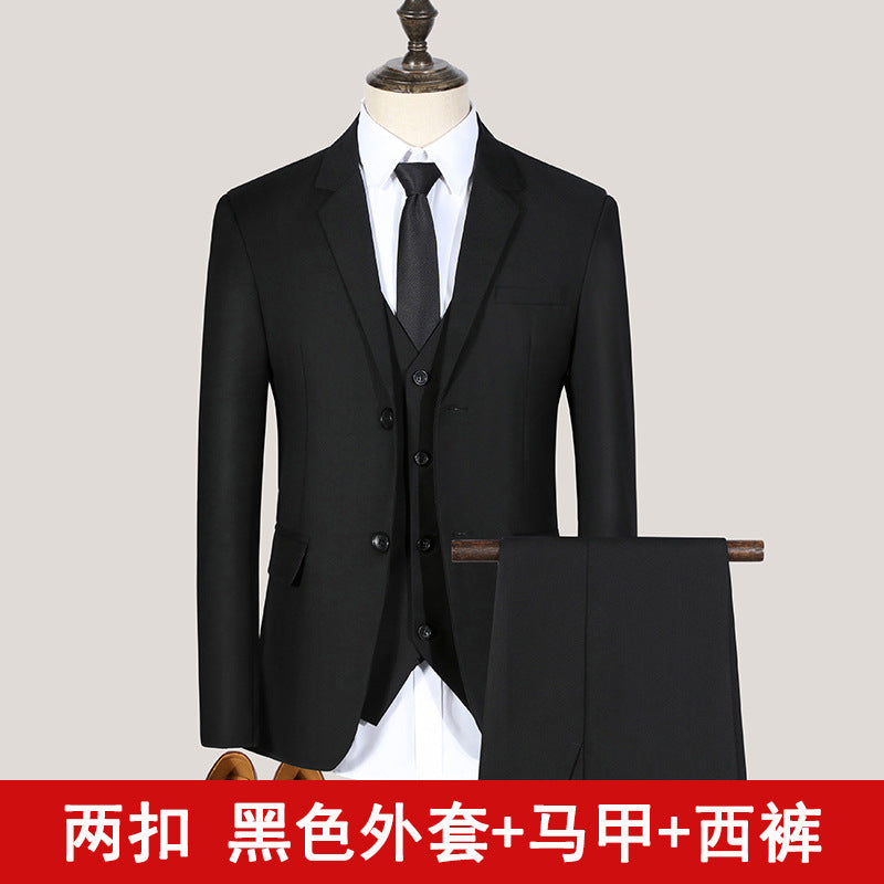 Spring and Summer Youth Slim Fit Suit Suit Men's Suit Men's Suits Three-Piece Wedding Dress Best Man Group Clothes