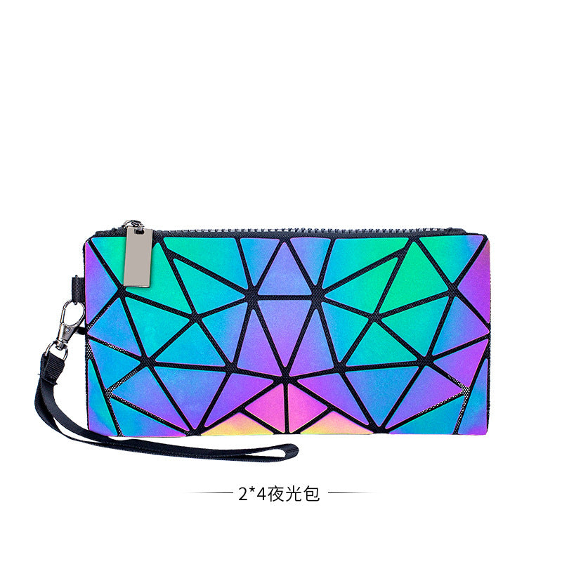 loveccr Cross-Border Bag  Three-Piece Handbag Fashion All-Match Shoulder Messenger Bag Geometric Luminous Bucket Bag