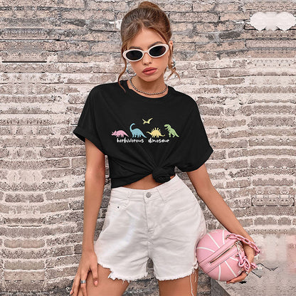 LOVECCR new popular summer 2025 women's clothing crew neck printed top Guangzhou Popular trade short-sleeved t-shirt