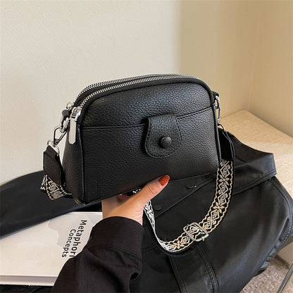 loveccr Cross-Border Women's Bag  Spring New Commuter Casual Small Square Bag Vintage Wide Shoulder Strap Crossbody Small Bag Mother Bag