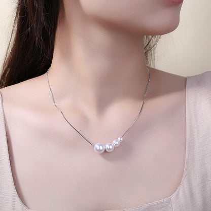 Light Luxury Minority Summer Pearl Necklace New Women's Clavicle Chain Temperament Wild Design Sense Simple Accessories Wholesale