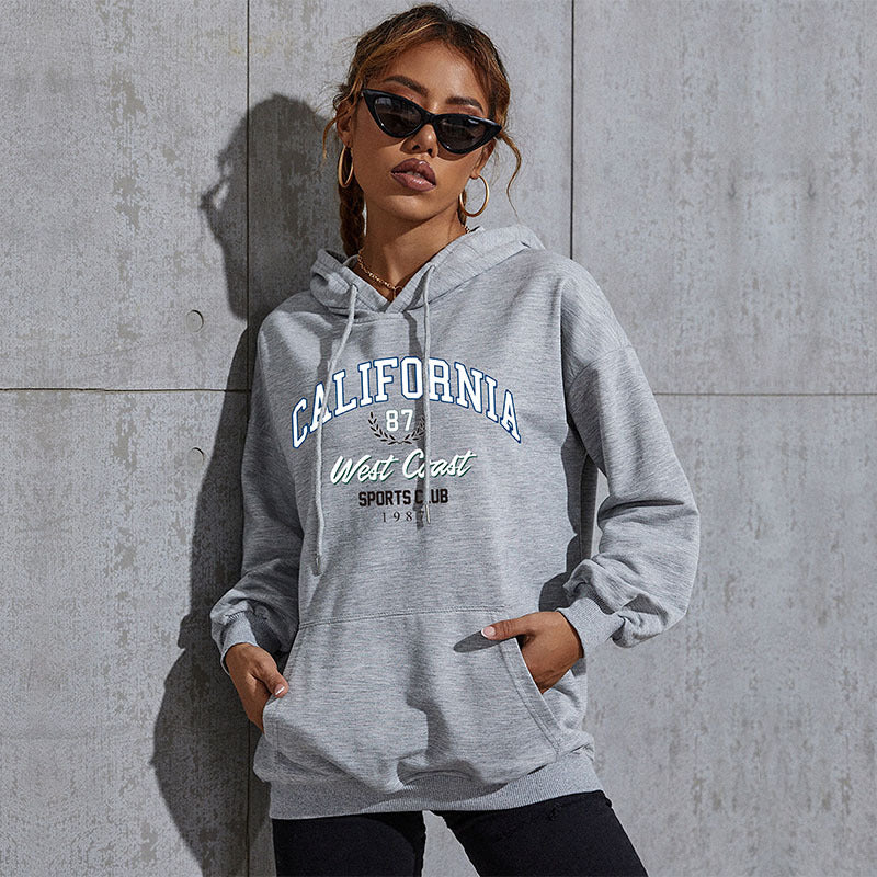 LOVECCR popular new autumn and winter leisure sports hoodie Middle East New Popular trade women's clothing letter printing hooded sweater wholesale