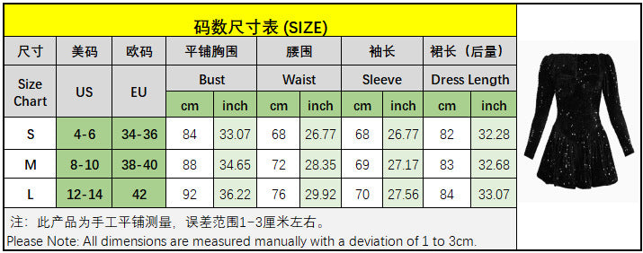 LOVECCR 24 Spring and Summer Cross-Border   Sequined Long Sleeve Sexy Women Clothing New Year Dress Jumpsuit Skirt 087