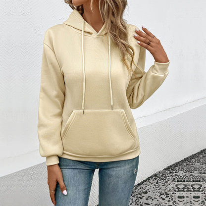 LOVECCR Hot autumn and winter new 2025 pocket hoodie   women's casual hooded pullover pocket sweater