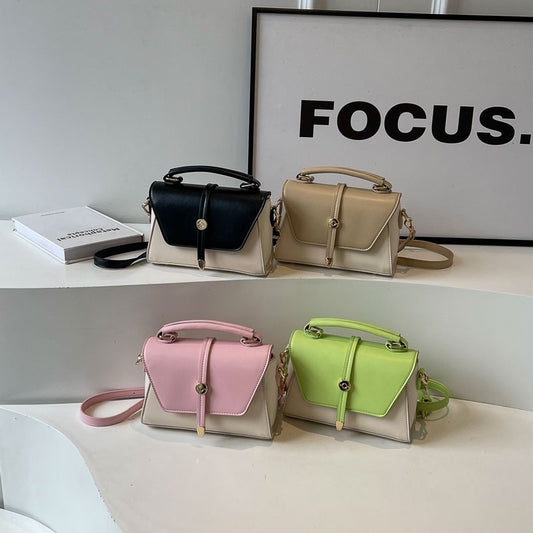 LOVECCR 2025 Bag Women's popular Fashion New Contrast Color Portable Small Square Bag Street Trend Versatile Shoulder Crossbody Bag